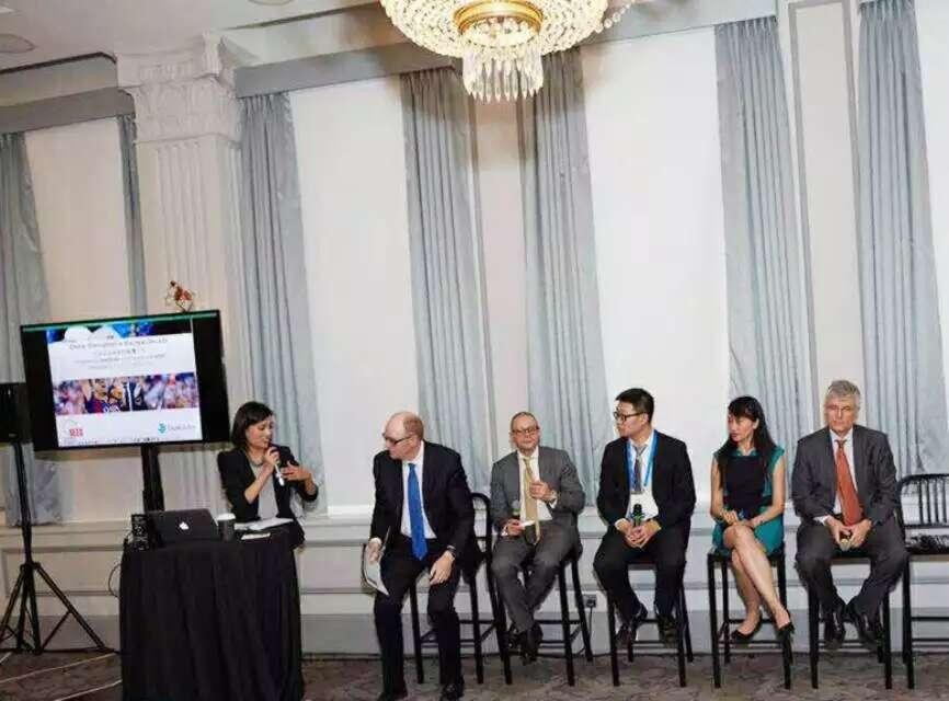 Vivienne moderating a panel